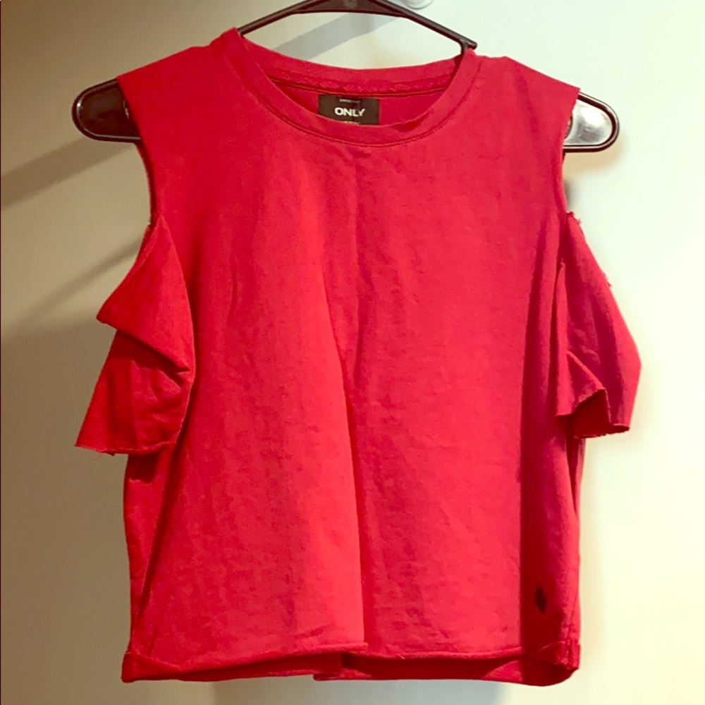 Cute Red off shoulder top